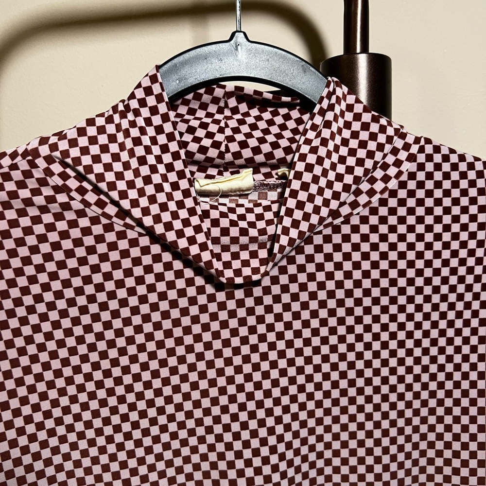 Levi's Brown Checkered Cowl Neck Long Sleeve Shirt